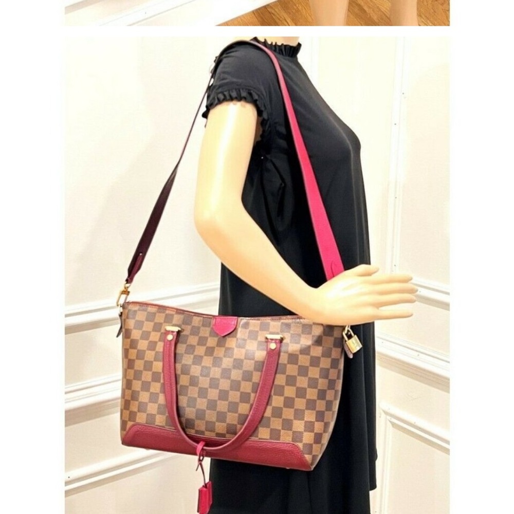 Louis Vuitton Hyde Park Handbag Damier with Leather Crossbody - Picture 1 of 16